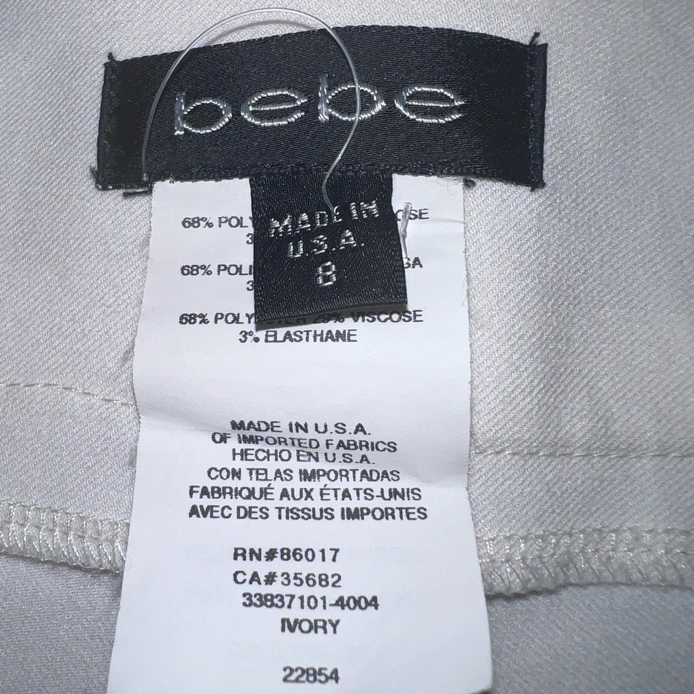 Bebe Ivory Wide-Leg Sequin Side Stripe Pants (vintage) - Picture 5 of 14